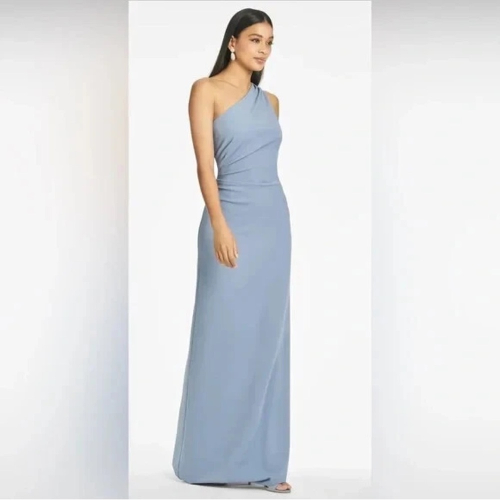 NWT | SACHIN & BABI CECE GOWN SLATE BLUE MAXI FULL LENGTH ONE SHOULDER VAR SIZES - Picture 2 of 8